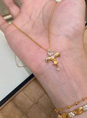 NCLAND原创设计新款箭形鸢尾花拉丝项链女轻奢小众感甜美可爱百搭