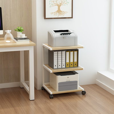 打印机桌面双层落地移动置物架