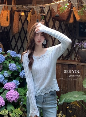 清冷系穿搭公式温柔镂空设计师感上衣针织衫C2630LC2630