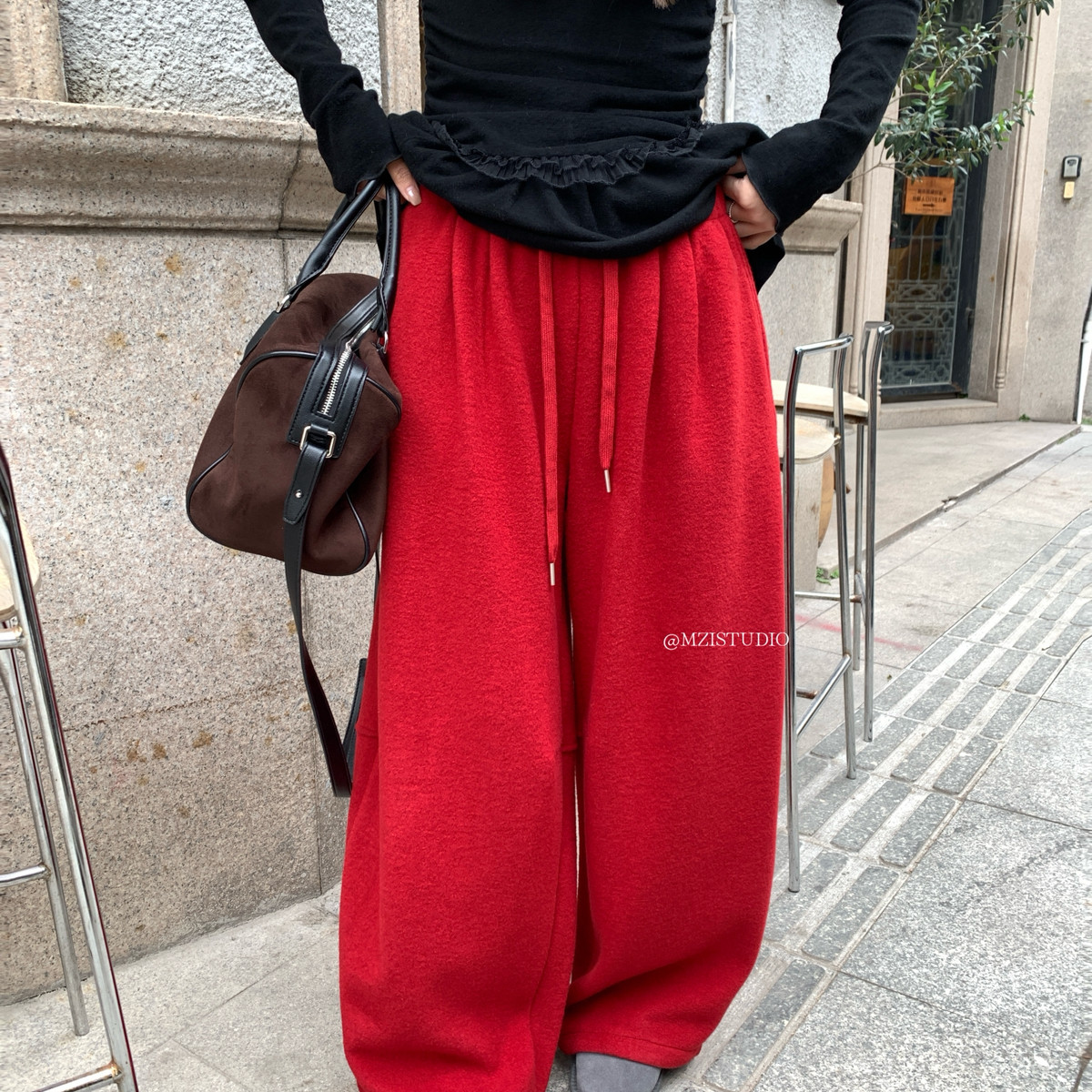 加绒简约超美吸睛红色抽绳口袋卫衣裤19151#,女装/女士精品,休闲裤,淘宝优惠券,粉丝福利购,淘宝优惠卷