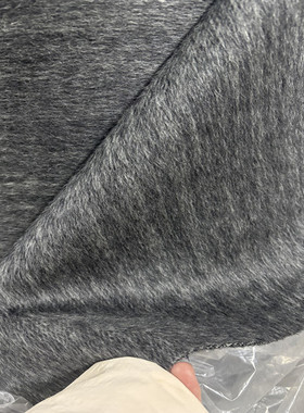 LP高级灰色加厚羊驼绒布料面料大衣布料外套高端贵妇私人订制布料