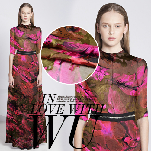 真丝烂花绡面料服装连衣裙丝巾汉服桑蚕丝布料旗袍布匹面料布