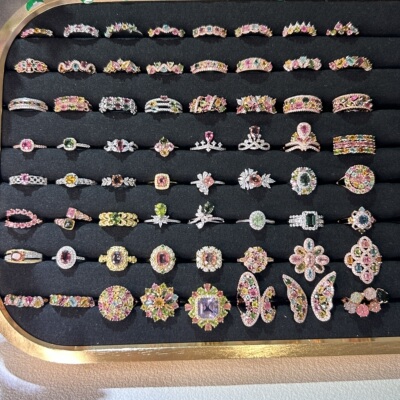 日常百搭天然碧玺S925纯银镶嵌女