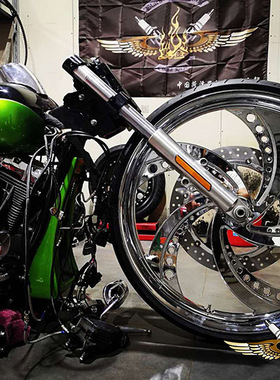 黑金定制 哈雷改装通用30寸超大轮毂bagger轮毂套件