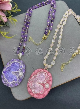 天然原石设计感九尾狐长款项链新款毛衣链高级感小众女时尚百搭