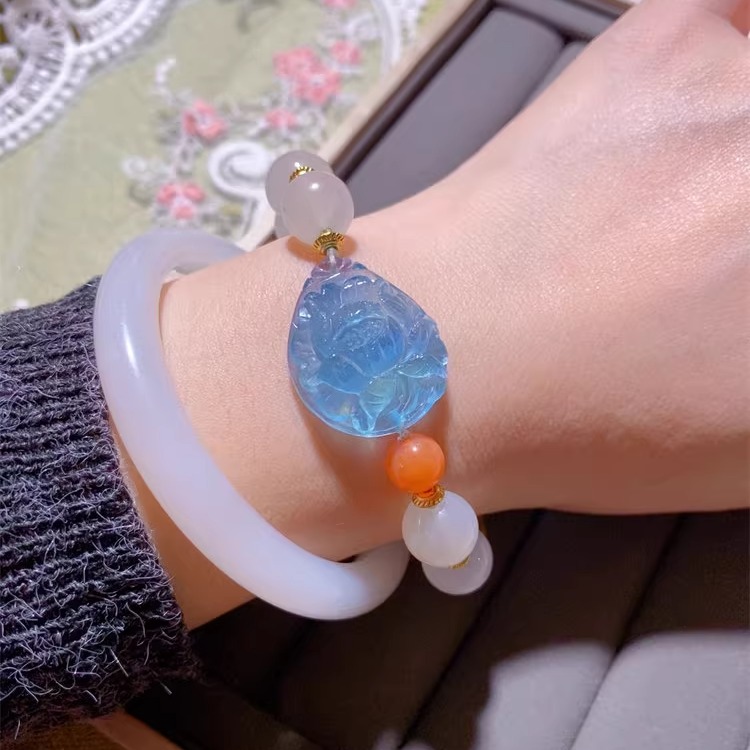 精品手串原创设计血珀超七彼岸花