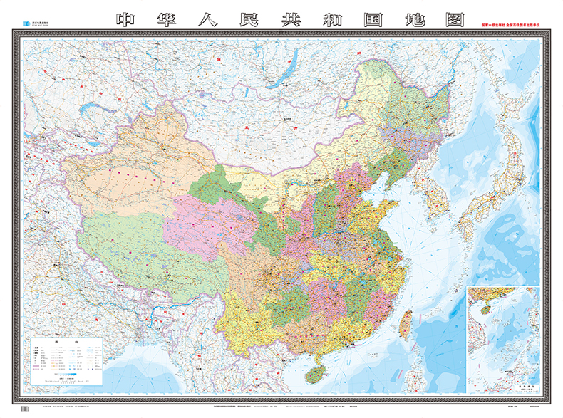 2022年1300万中国地图 超大尺寸约2.4米x1.8米 办公室会议室挂墙装饰画挂图 圆纸筒发货有挂杆 星球地图出版社图片