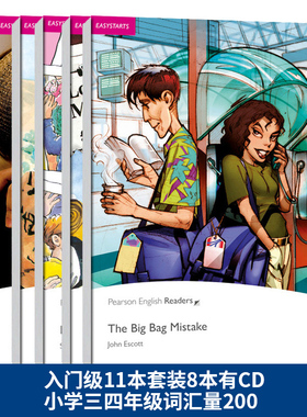 培生英文原版朗文企鹅分级阅读Penguin Readers入门级11本套装8本有CD 小学三四年级词汇量200