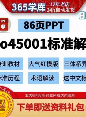 ISO45001标准解读PPT 职业健康安全管理体系培训幻灯片电子课件新