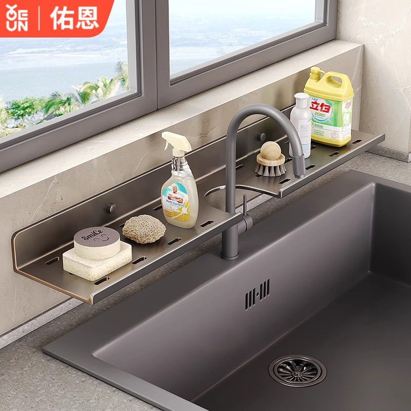 佑恩免打孔置物架厨房水龙头洗手台海绵架洗洁精洗手液收纳沥水架