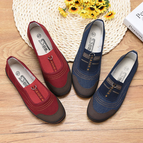 赛格下地软底工作女款太太帆布鞋