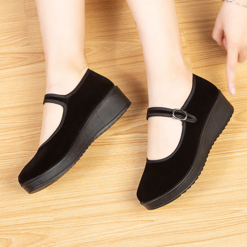 老北京布鞋女新款赛格旗舰店保洁女款平绒鞋专用黑正品厚底平绒鞋,女鞋,帆布鞋,淘宝优惠券,粉丝福利购,淘宝优惠卷