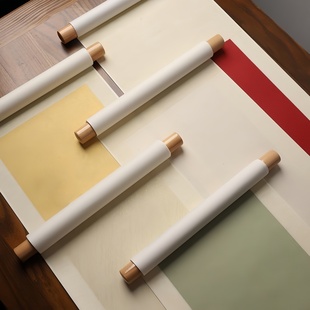 空白书法卷轴蜡染宣纸立轴现代居家装饰书法国画创作作品创意画轴