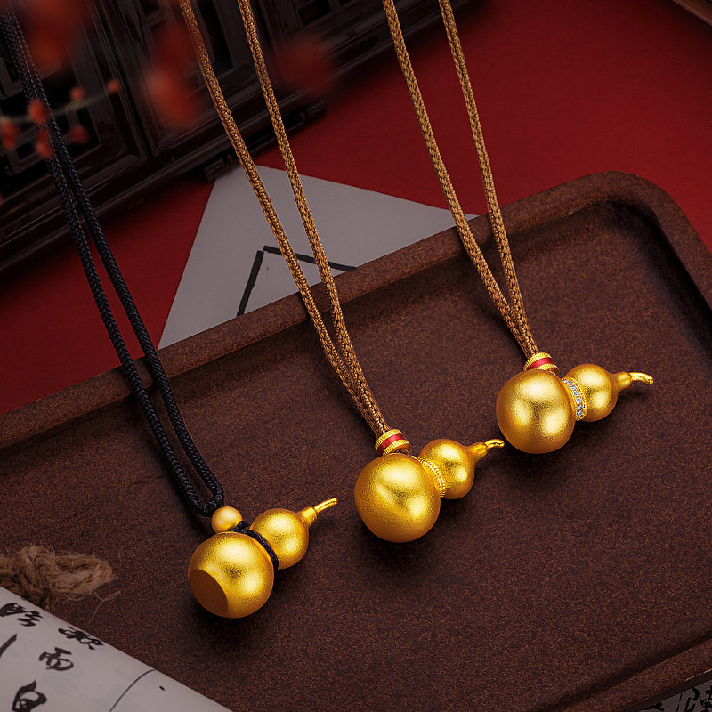 古法传承金包银葫芦吊坠纯实心网红葫芦项链婚庆项链锁骨链不掉色