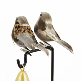 乡村装 高仿真小鸟小麻雀 田园庭院美式 泡沫羽毛小鸟 饰 夹子款