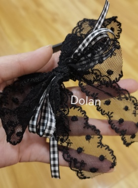Dolan饰品气质蕾丝刺绣丝巾发带绑发飘带超仙少女丝带头巾甜美