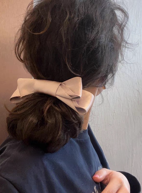 Dolan饰品韩国气质名媛粉色发夹设计师款高马尾蝴蝶结头饰弹簧夹