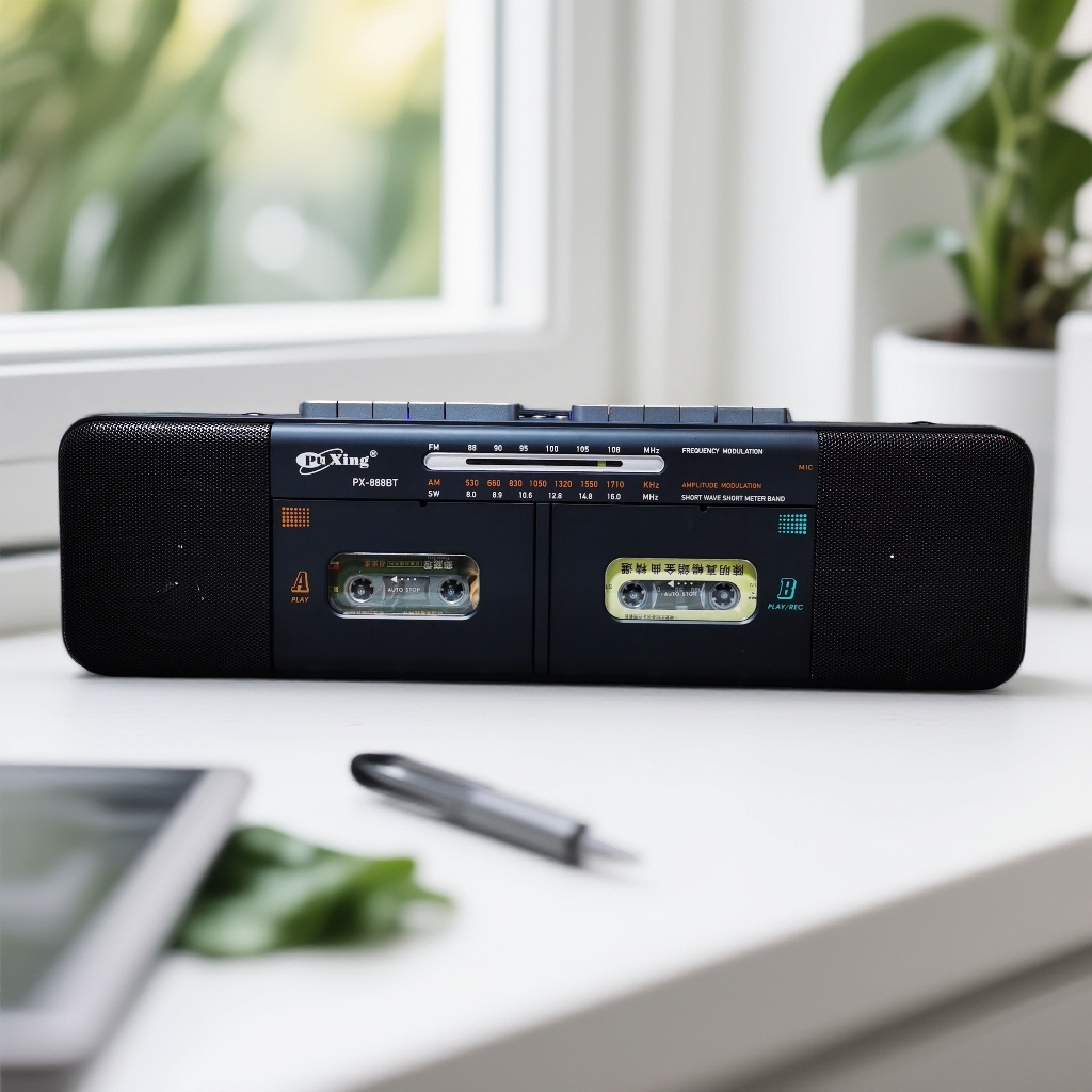 双声道立体声双卡录音机磁带机收音机蓝牙插卡音箱充电复古怀旧