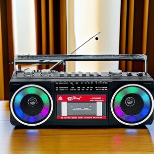 出欧美怀旧磁带机录音机收录机卡带机插电充电收音机蓝牙音箱带灯