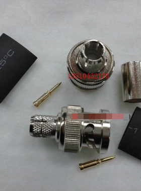 BNC-J-5压接纯铜视频馈线接头 BNC公冷压Q9监控头 适配RG6U线