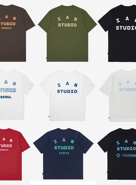 IAB STUDIO春夏100% cotton纯棉短袖T恤潮牌男女同款圆领上衣百搭