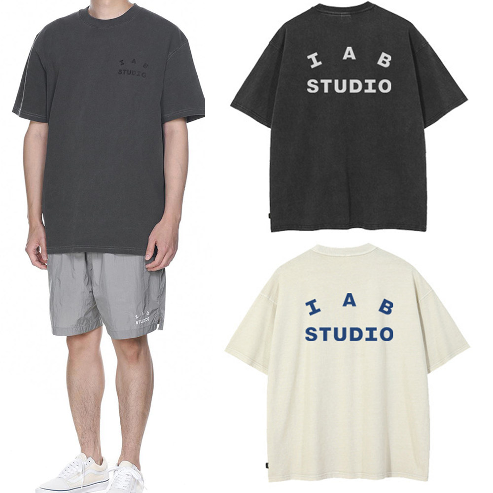 IAB STUDIO T-shirt纯棉重磅复古宽松夏季男女款短袖T恤圆领上衣