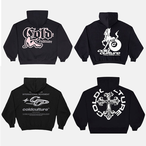 26FW COLD秋季上新男女同款情侣卫衣全棉毛圈带帽长袖上衣外套