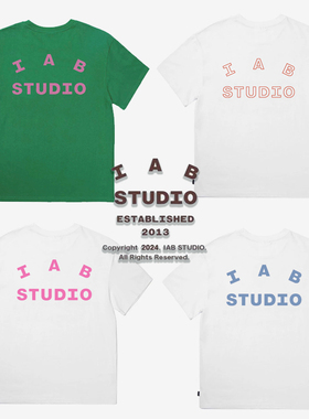 24SS IAB STUDIO韩国潮牌春夏短袖男女同款衣服圆领T恤上衣