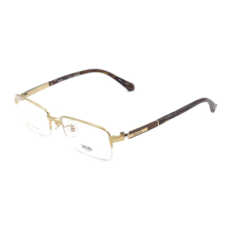 vasto/华斯度眼镜框v108m 男士商务休闲时尚超轻纯钛半框近视镜架