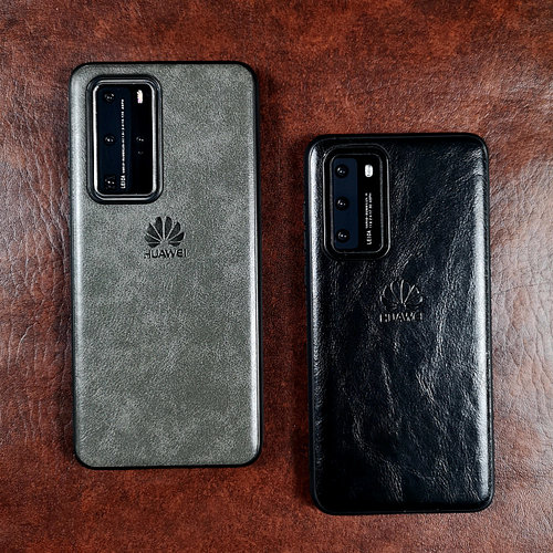 适用于华为p40pro商务牛皮手机壳