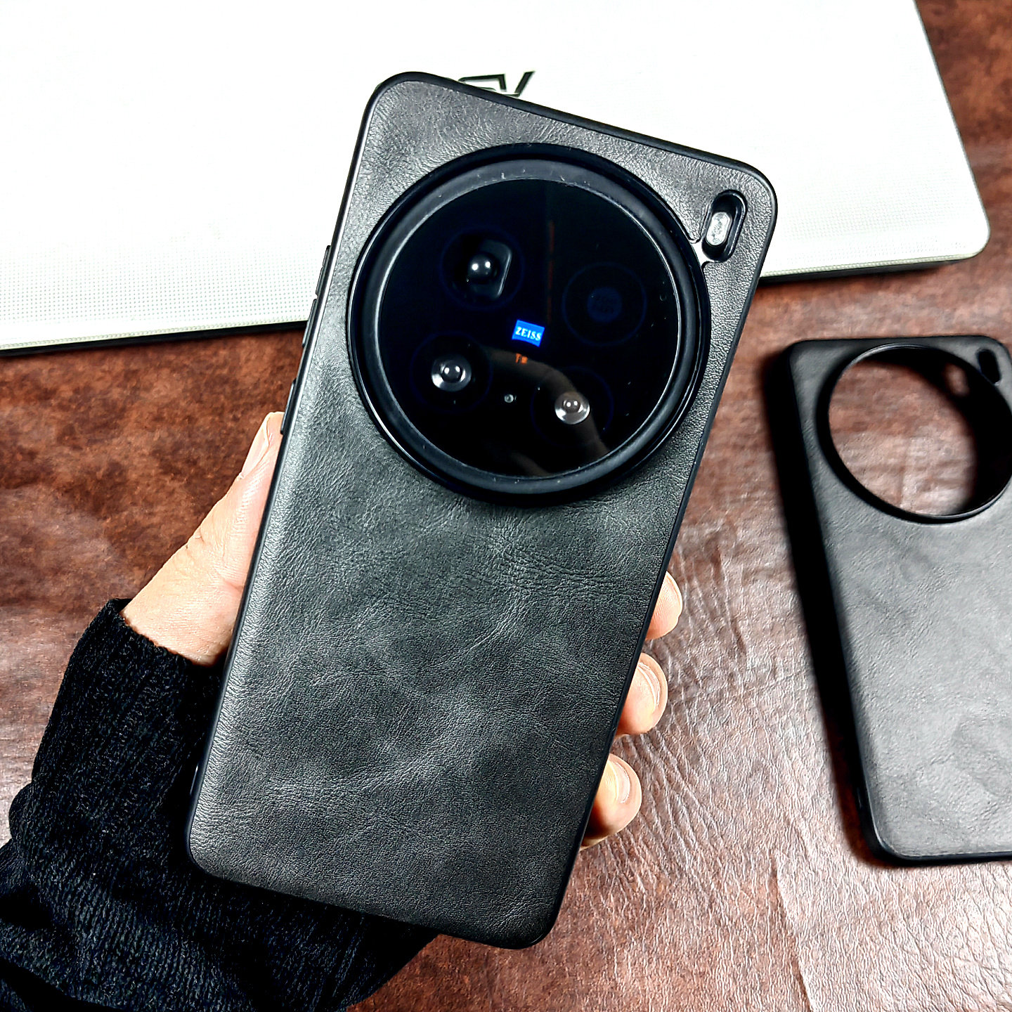 适用vivo x200手机壳男士复古牛皮x300手机壳高档商务皮套真皮x200pro保护套x30pro大孔摄像头孔简约皮质外壳