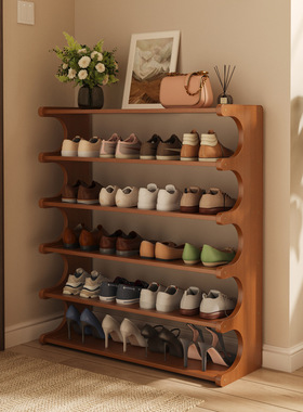 简易鞋架家用木制放门口多层宿舍入户收纳置物架子出租房楠竹鞋柜
