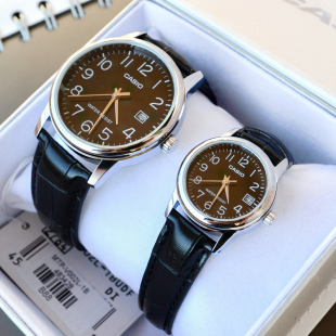 正品卡西欧手表男 女情侣表一对  复古小巧气质皮带韩日历石英表