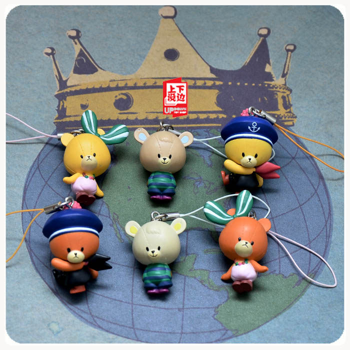 外贸日单双胞胎小熊玩具 加油鲁鲁洛洛 读书熊公仔挂件摆件海军熊