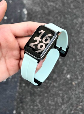 硅胶折叠扣腕带适用小米手环10/9pro手表表带8pro红米watch5磁吸6