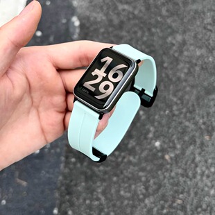 硅胶折叠扣腕带适用小米手环10/9pro手表表带8pro红米watch5磁吸6