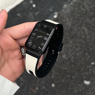 真皮贴皮硅胶适用于小米10pro/9pro手表表带红米watch6/5高级男女