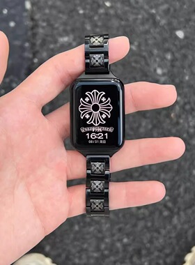 朋克风不锈钢腕带适用小米9pro/8pro手表表带红米watch4/5夏天男