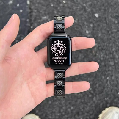 朋克风不锈钢腕带适用小米9pro/8pro手表表带红米watch4/5夏天男