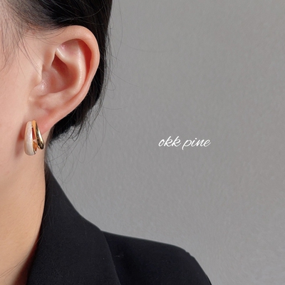 okk pine 韩系双层立体几何耳扣时尚简约许我耀眼赵露思同款耳环
