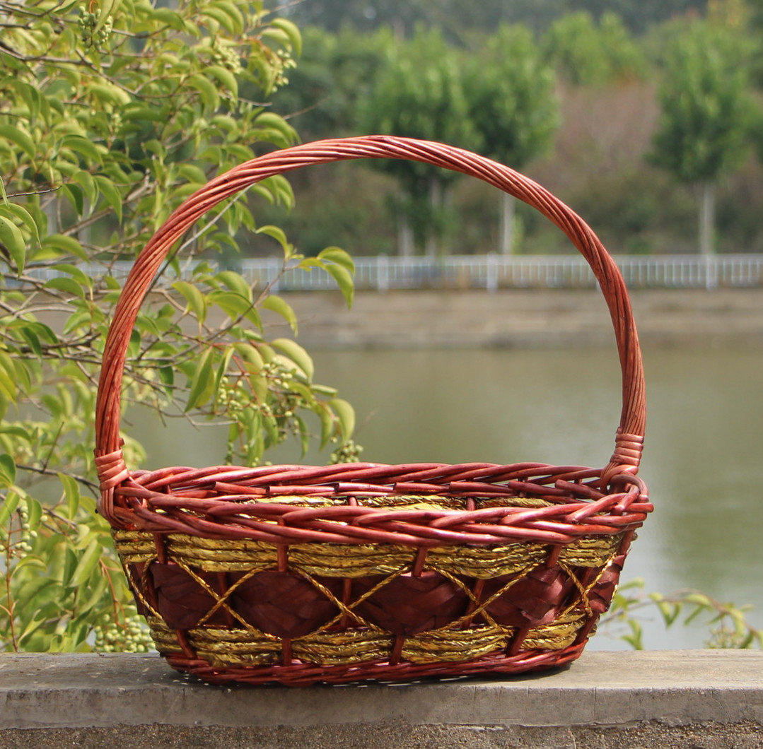 등나무 과일 바구니 선물 바구니 복지 바구니 따기 바구니 손 바구니 꽃 바구니 고리 버들 손 바구니 계란 과일 및 야채 바구니