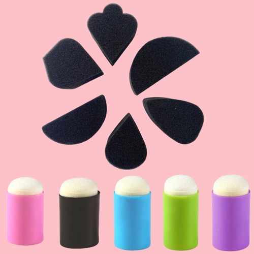 人体面部彩绘海棉脸部彩绘颜料打底绵渐变图案蝴蝶半圆形水滴海绵