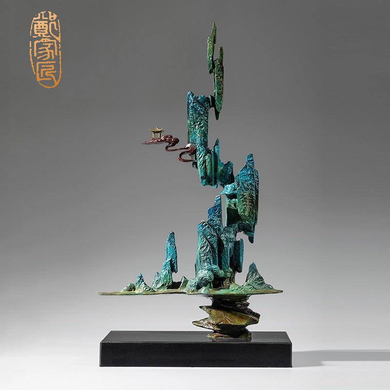 青云直上铜器摆件工艺品新中式酒店会所别墅茶楼家居客厅玄关装饰