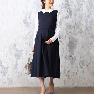 遮孕肚气质喂奶大码 裙长款 百褶裙过膝长裙 连衣裙西装 孕妇职业装