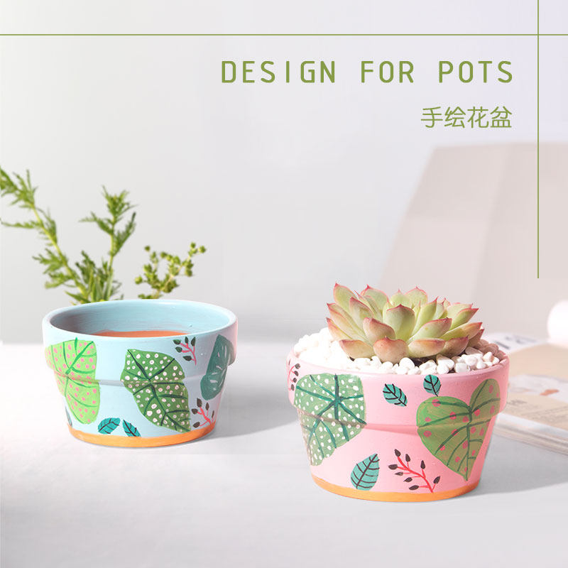 创意手绘红陶可爱吸水