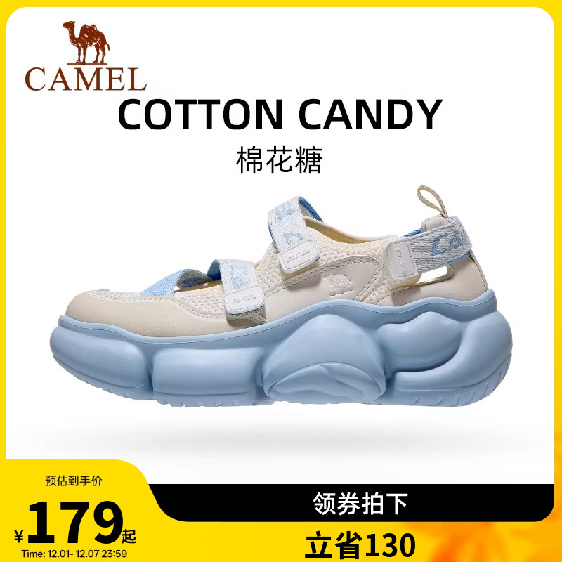 骆驼运动玛丽珍凉鞋女鞋夏季新款透气舒适软底增高休闲百搭沙滩鞋