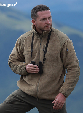 海豹御用户外保暖抓绒衣男爱默生牦牛战术防风立领L3长绒毛外套