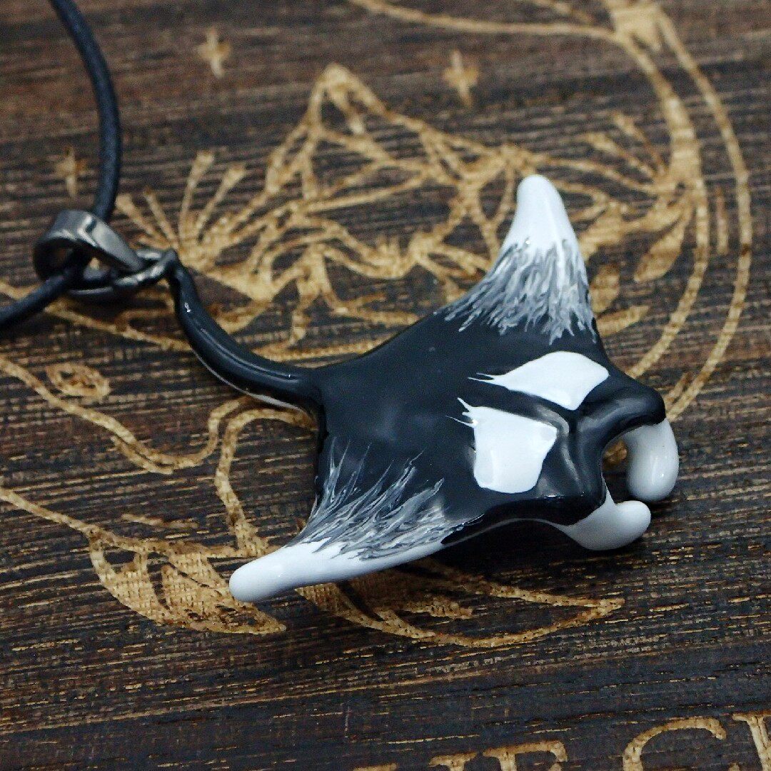 【蝠鲼】戴上福分blue cell原创设计手绘manta项链吊坠戒指魔鬼鱼