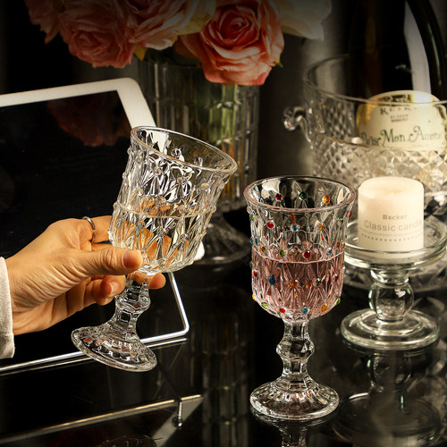 高脚甜酒杯一对香槟起泡酒玻璃杯