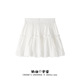奶油 蕾丝花边白色蓬蓬蛋糕短裙女甜美芭蕾风显瘦a字半身裙 宇宙